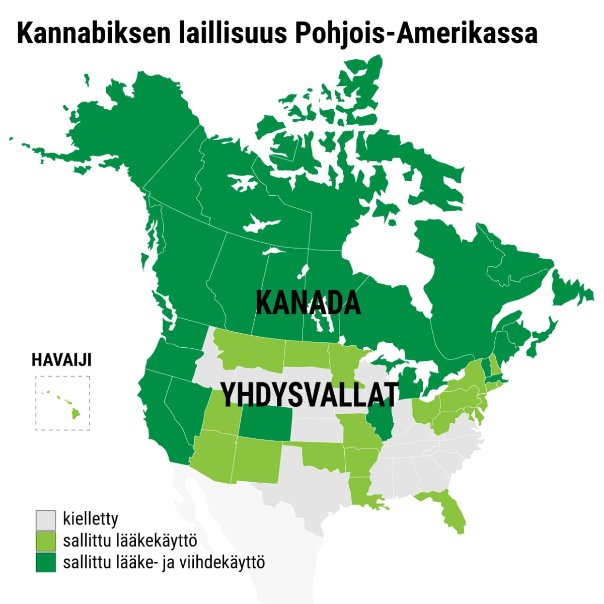 Pohjois-Amerikan karttagrafiikka.