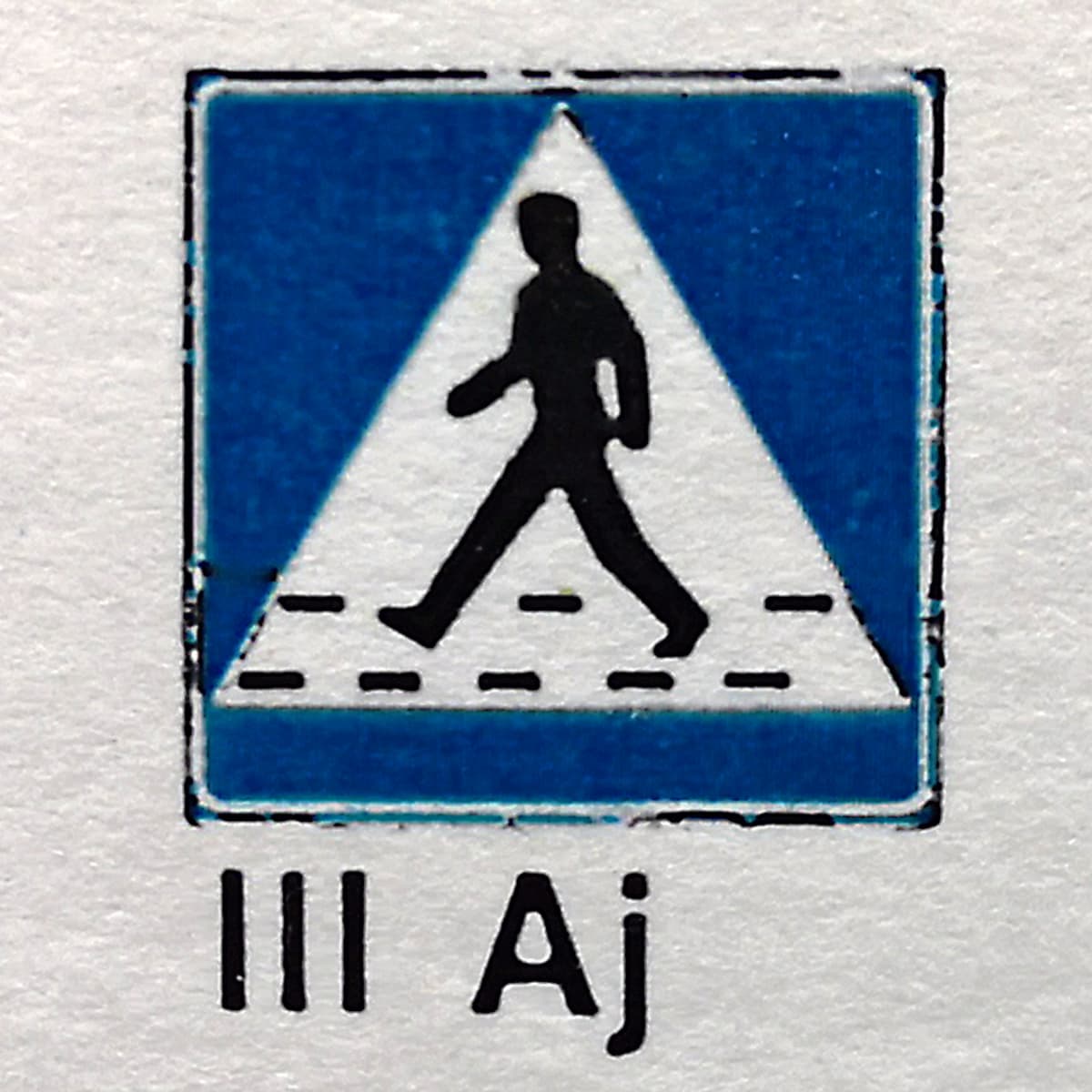 Suojatien merkki vuodelta 1975