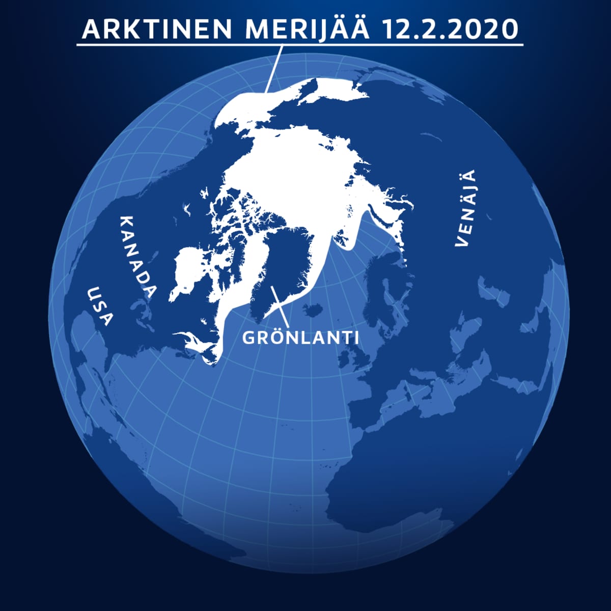 Arktisen merijään laajuus 12.2.2020