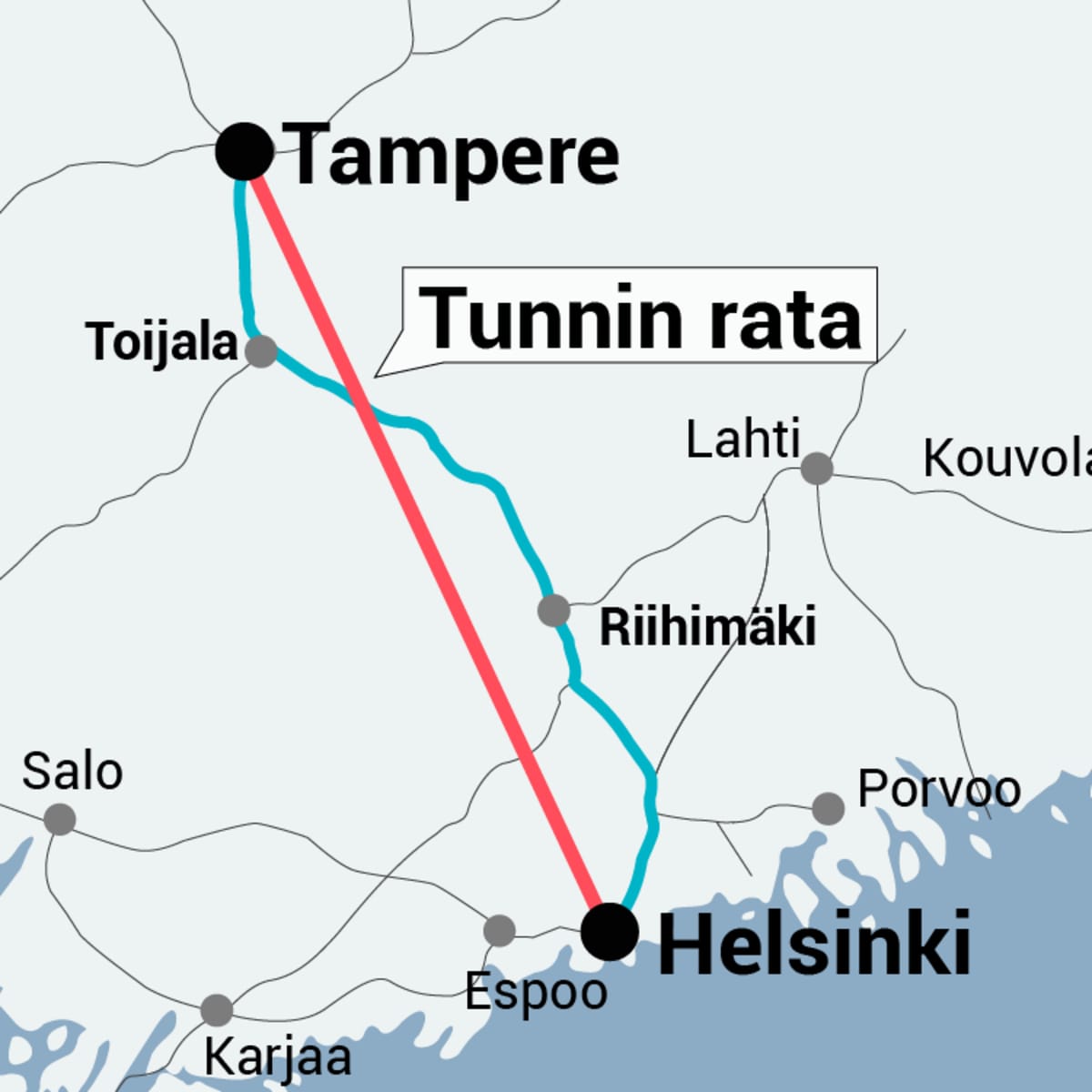 Tampere-Helsinki tunnin juna
