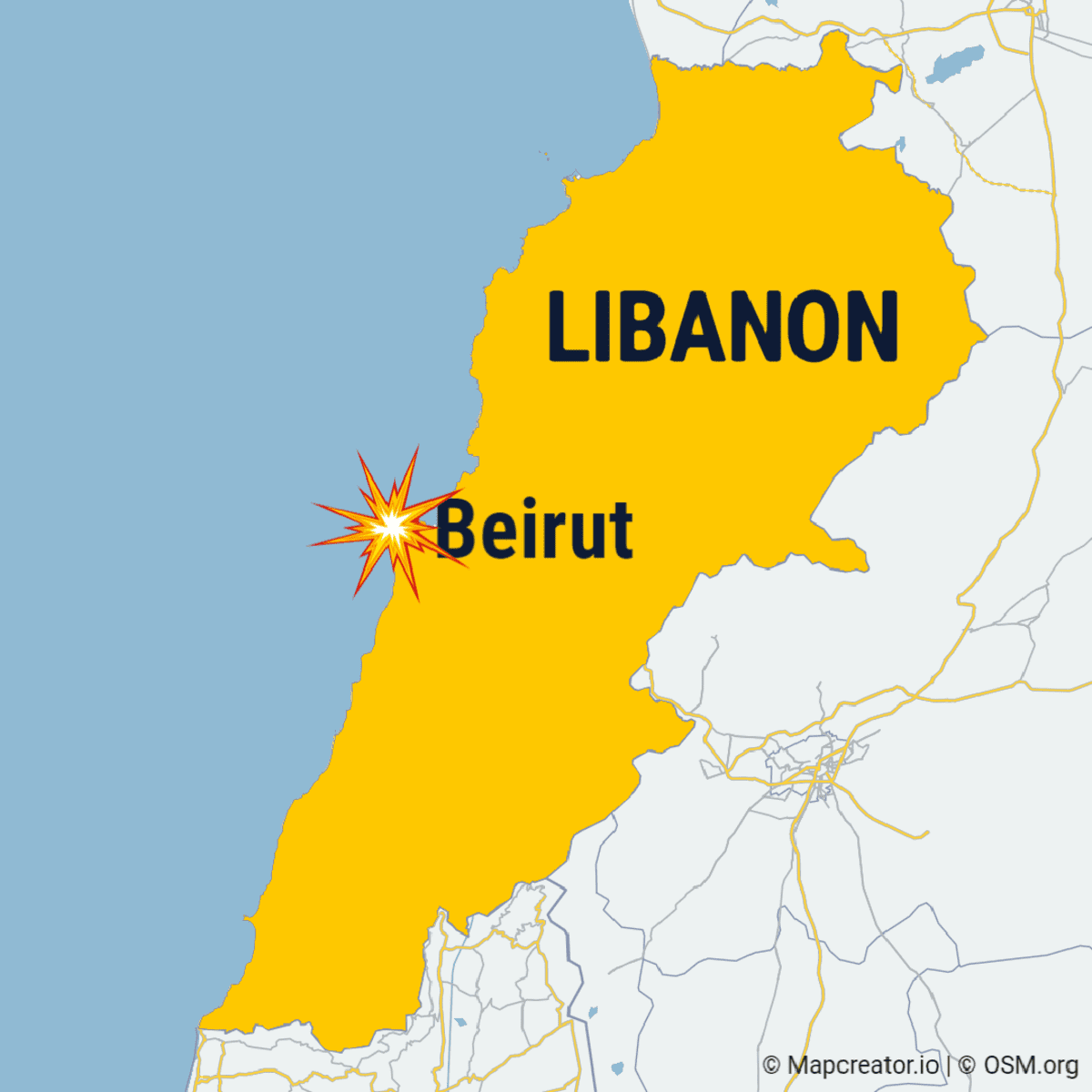 Beirut kartalla.