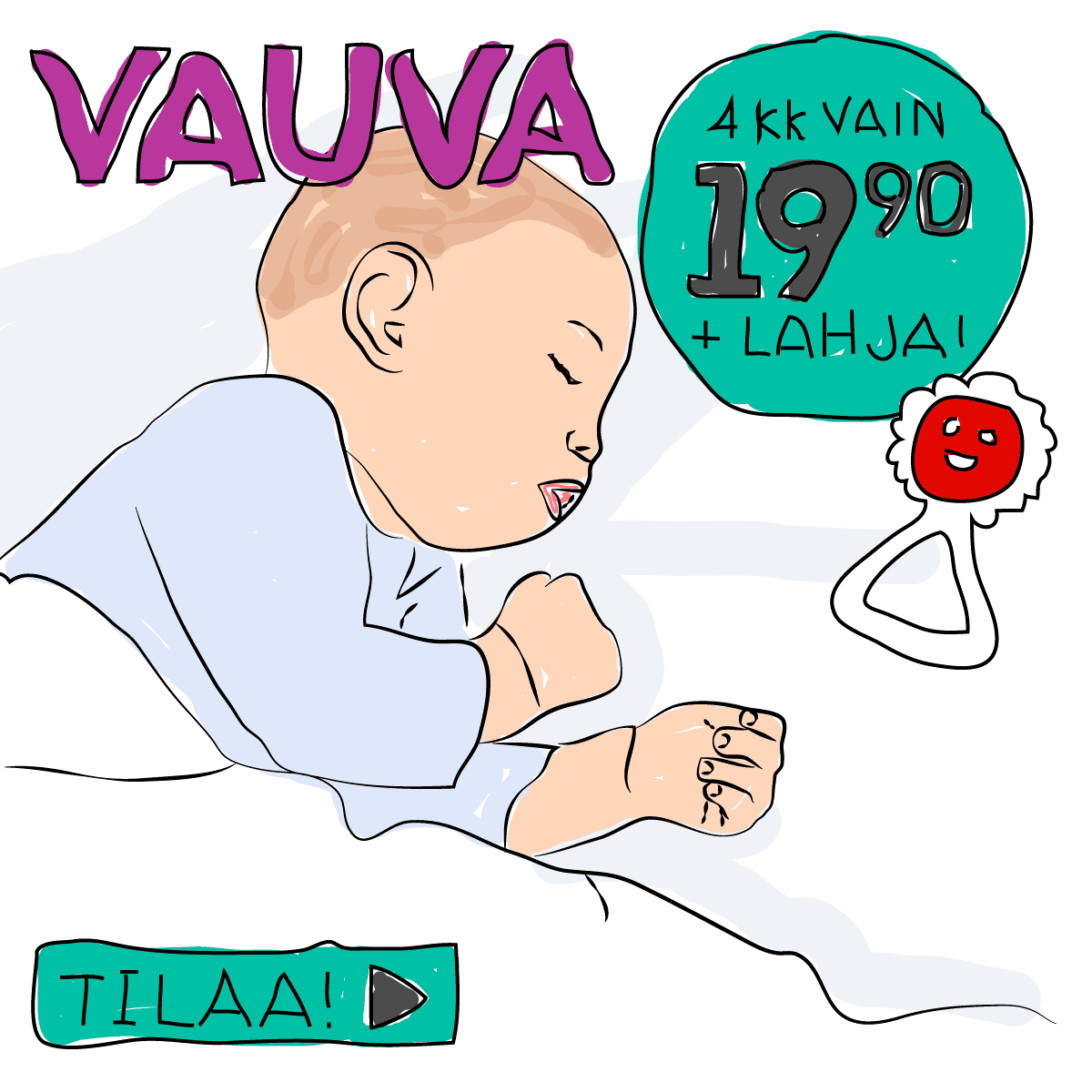 Vauva-lehti mainos -piirros