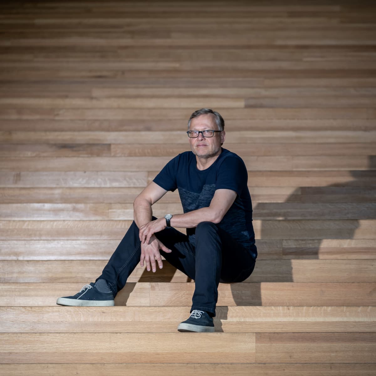 Arkkitehti ja Aalto-yliopiston puurakentamisen professori Pekka Heikkinen, Aalto-yliopiston Väre-rakennus, Otaniemi, 17.8.2020.