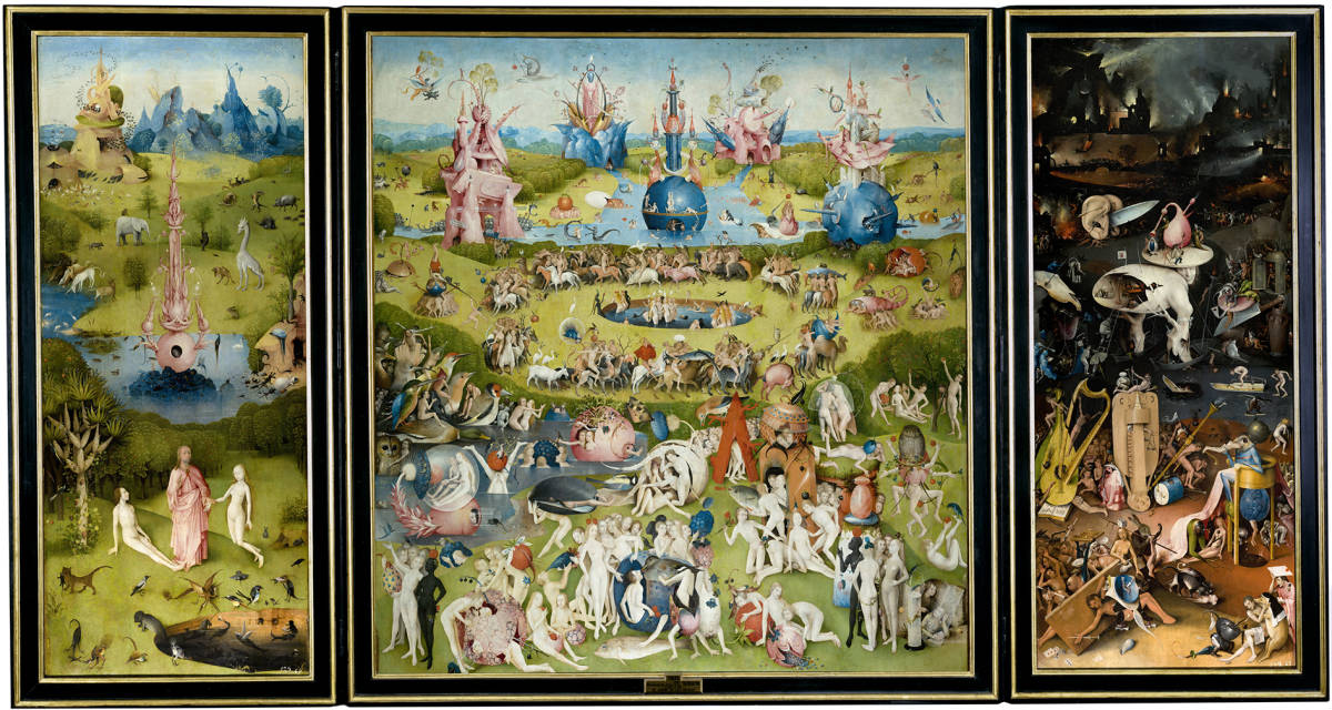 Hieronymus Boschin maalaus Maallisten ilojen puutarha (1500-1505).