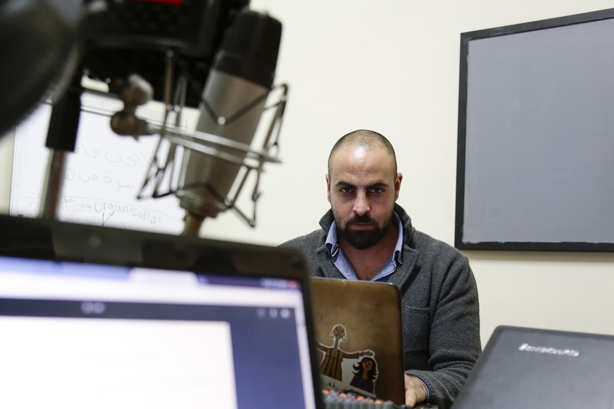 Mohamad Rabah valmistautui tulevaan larppiin palestiinalaiskaupunki Ramallahissa.