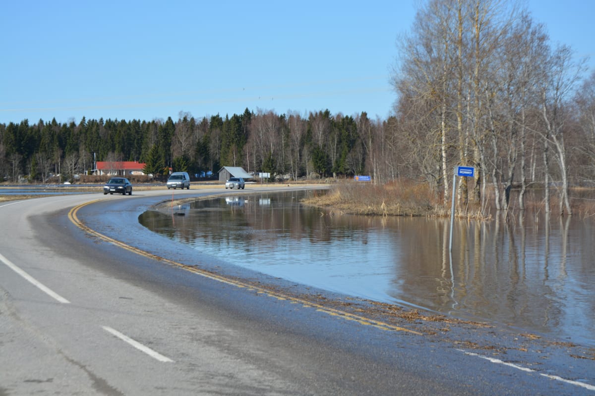 Kyrönjoen tulvaa Merikaarrossa