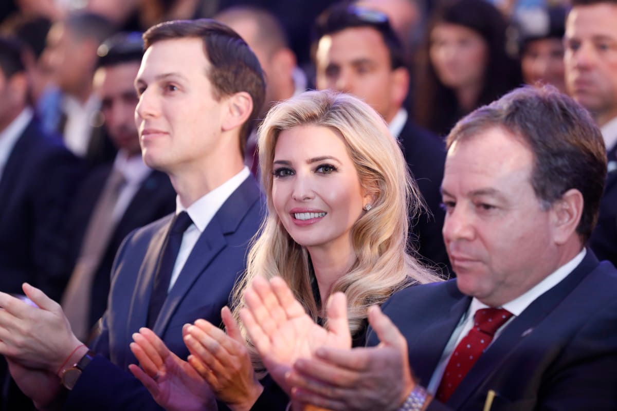 Jared Kushner ja Ivanka Trump Yhdysvaltain Jerusalemin-suurlähetystön avajaisissa 14. toukokuuta.