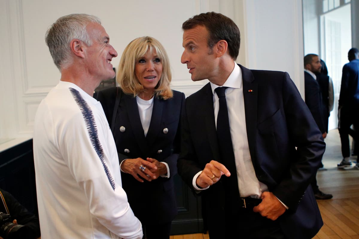 Didier Deschamps ja Emmanuel Macron.