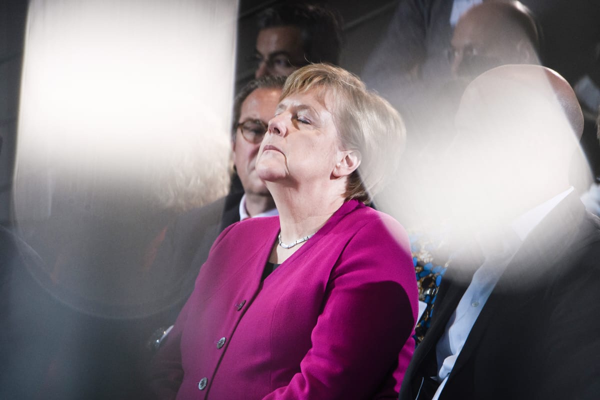 Angela Merkel osallistui palkintojenjakotilaisuuteen.