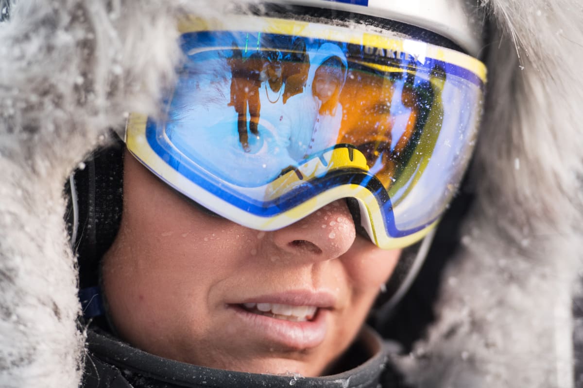 Lindsey Vonn haastattelussa.