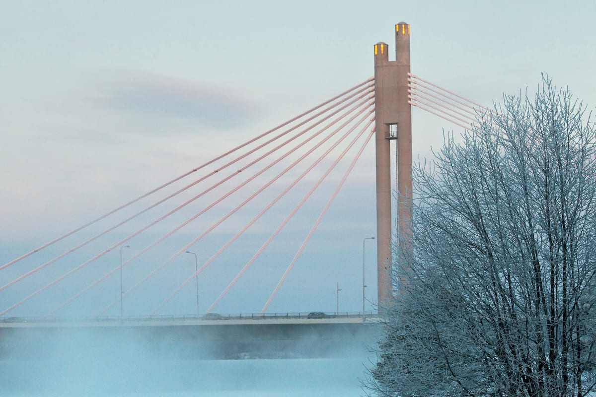 Näkymä talviselta Rovaniemeltä.