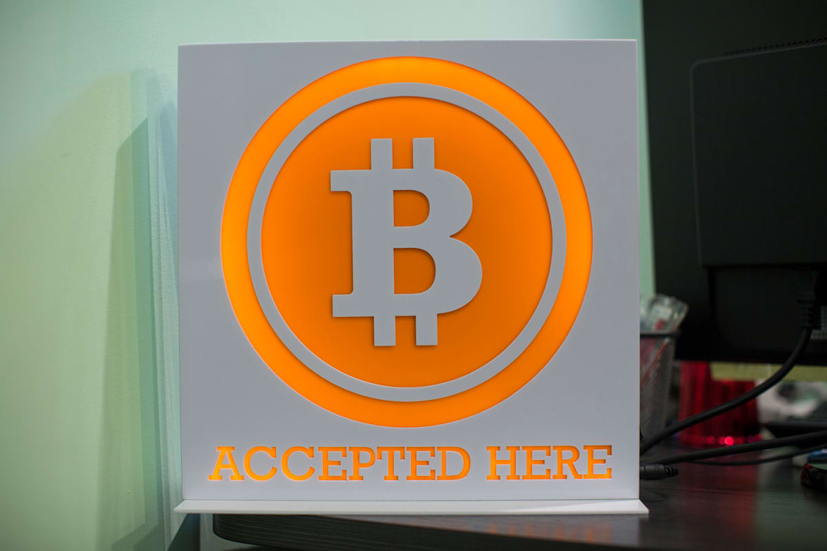 Bitcoin-merkki Hong Kongissa.