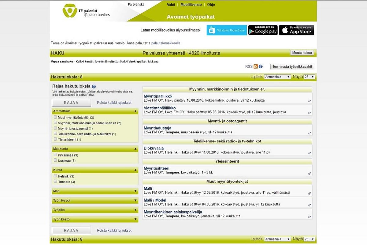 Te-palvelut, Love FM