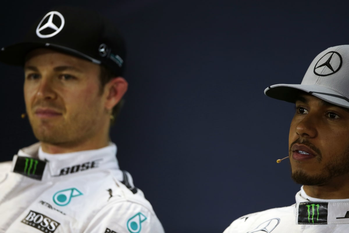 Nico Rosberg (vas.), Lewis Hamilton.