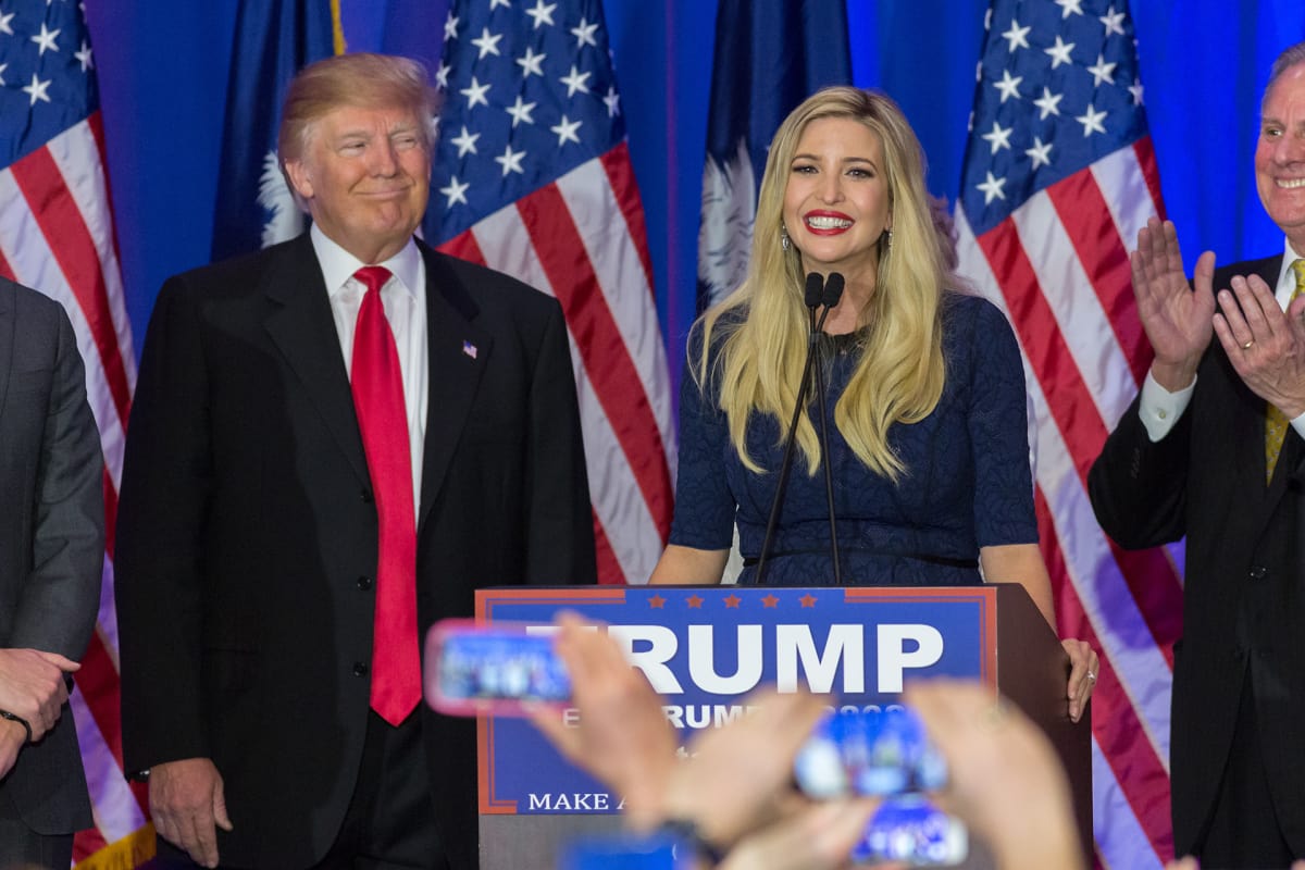 Donald ja Ivanka Trump Etelä-Carolinassa 20. helmikuuta 2016.
