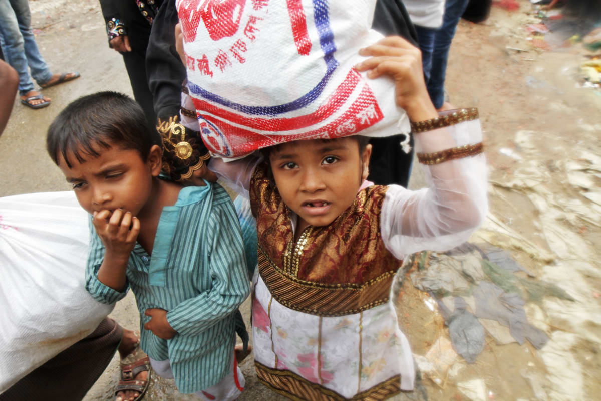 Rohingya-pakolaislapsia.