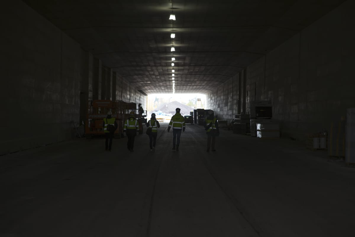 Keilaniemen tunnelin rakentamista