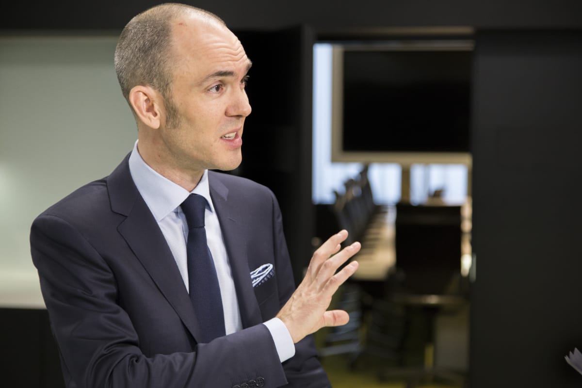 Kristian Pullola, Nokia Oyj:n talous- ja rahoitusjohtaja Nokian tiloissa.
