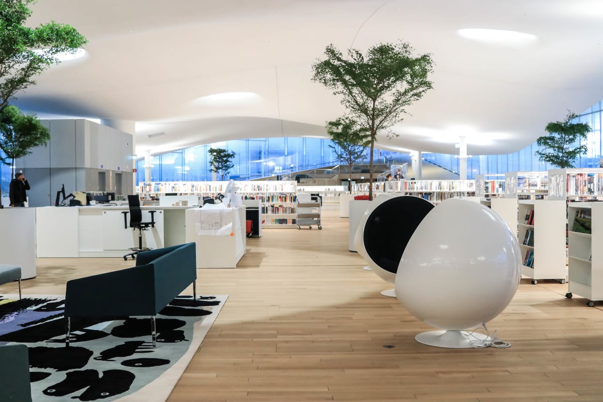 Tredje våningen i Helsingfors centrumbibliotek Ode