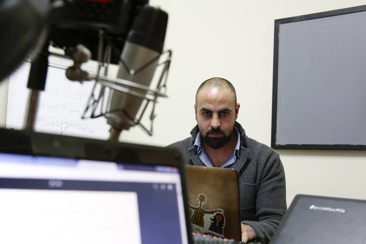 Mohamad Rabah valmistautui tulevaan larppiin palestiinalaiskaupunki Ramallahissa.