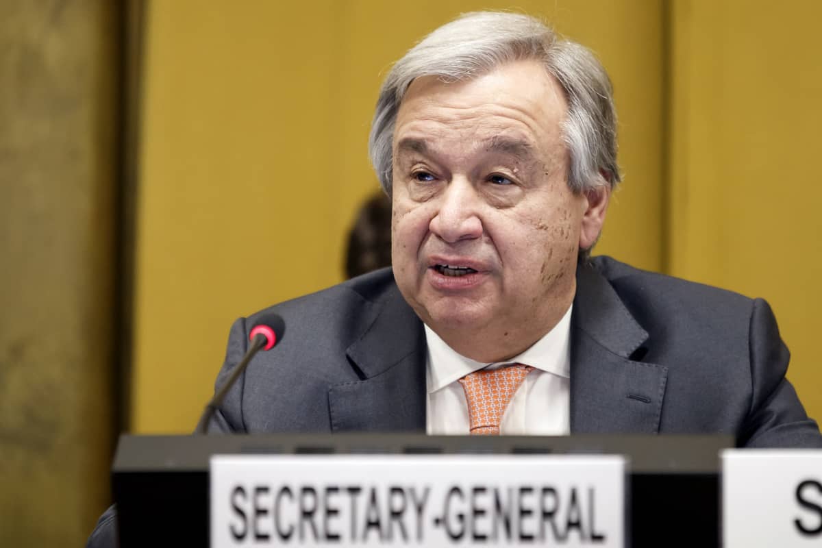 YK:n pääsihteeri Antonio Guterres Genevessä.