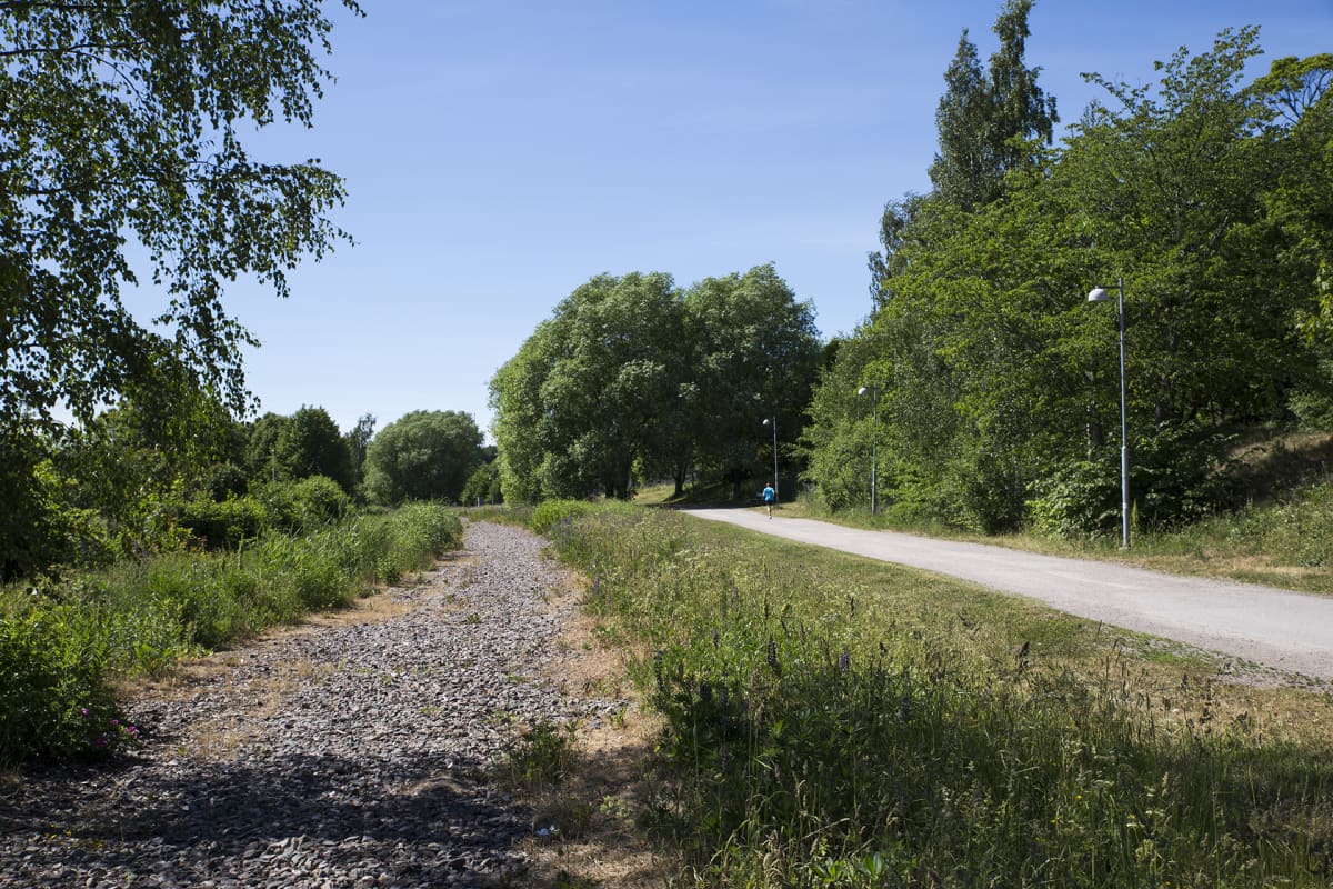 Mahdollinen raitiotien linja Valillan siirtolapuutarhan vieressä