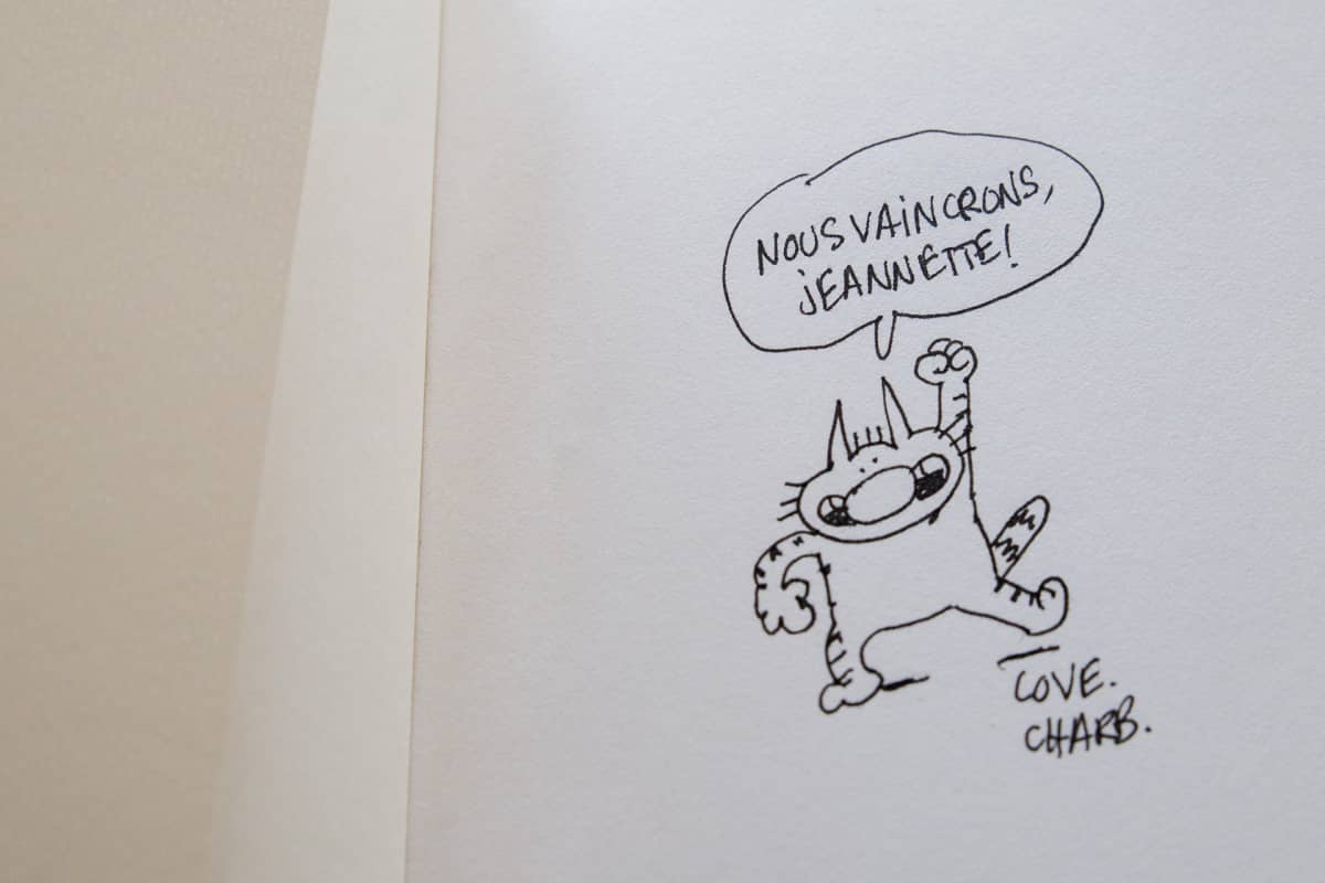 Piirtäjä Stéphane Charbonnierin piirros.
