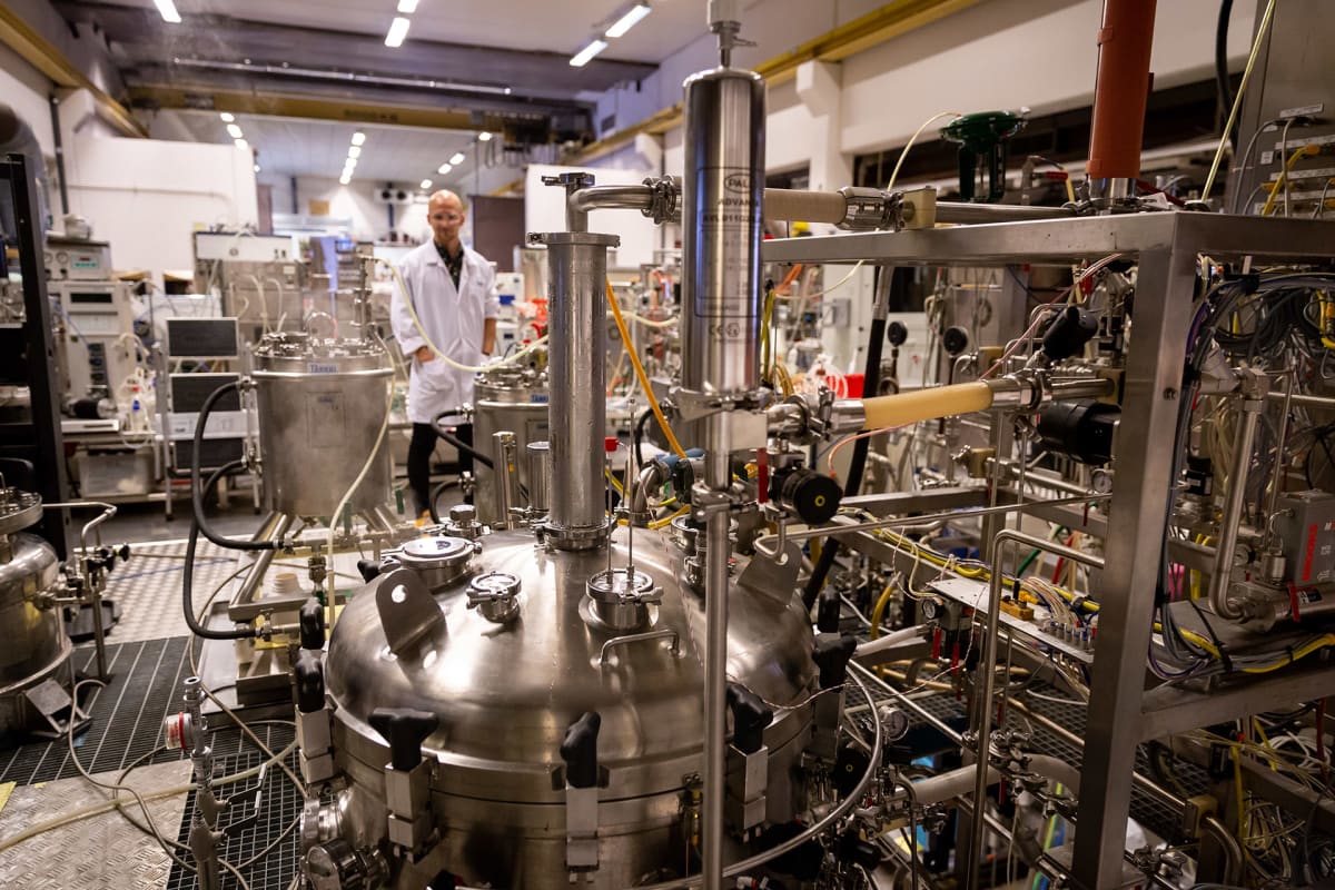 VTT:n tutkija ja biotekniikan tohtori Lauri Reuter, VTT:n laboratorio, Espoo, 21.8.2018.