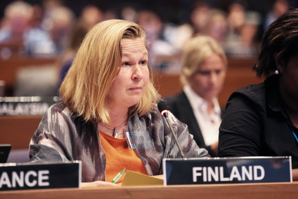 Outi Honkatukia Bangkokin virkamiestason ilmastoneuvotteluissa syyskuussa 2018