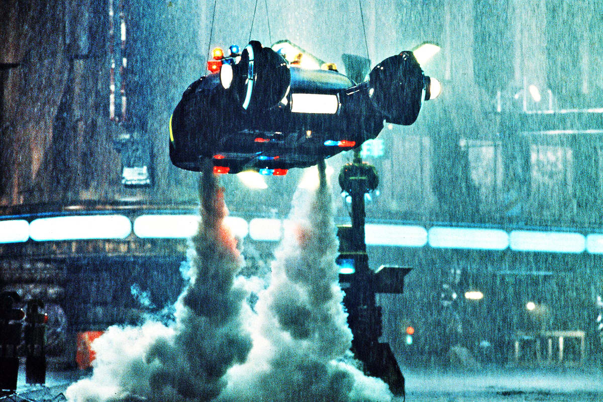 Lentävä auto Blade Runner -elokuvassa.