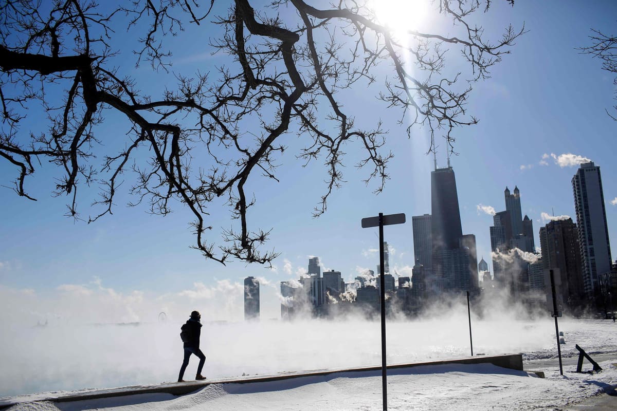 Chicago talvella pakkasen kourissa.