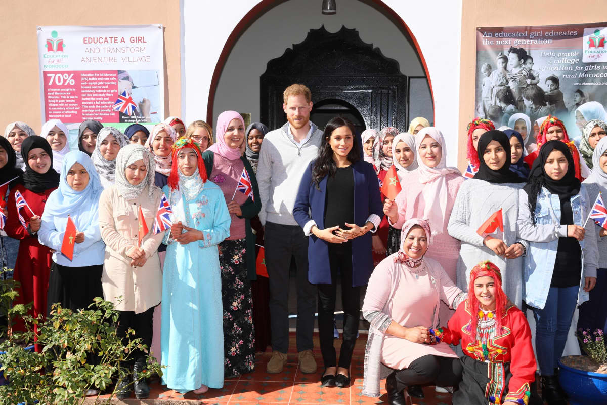 Britannian prinssi Harry ja Sussexin herttuatar Meghan vierailulla Marokossa.