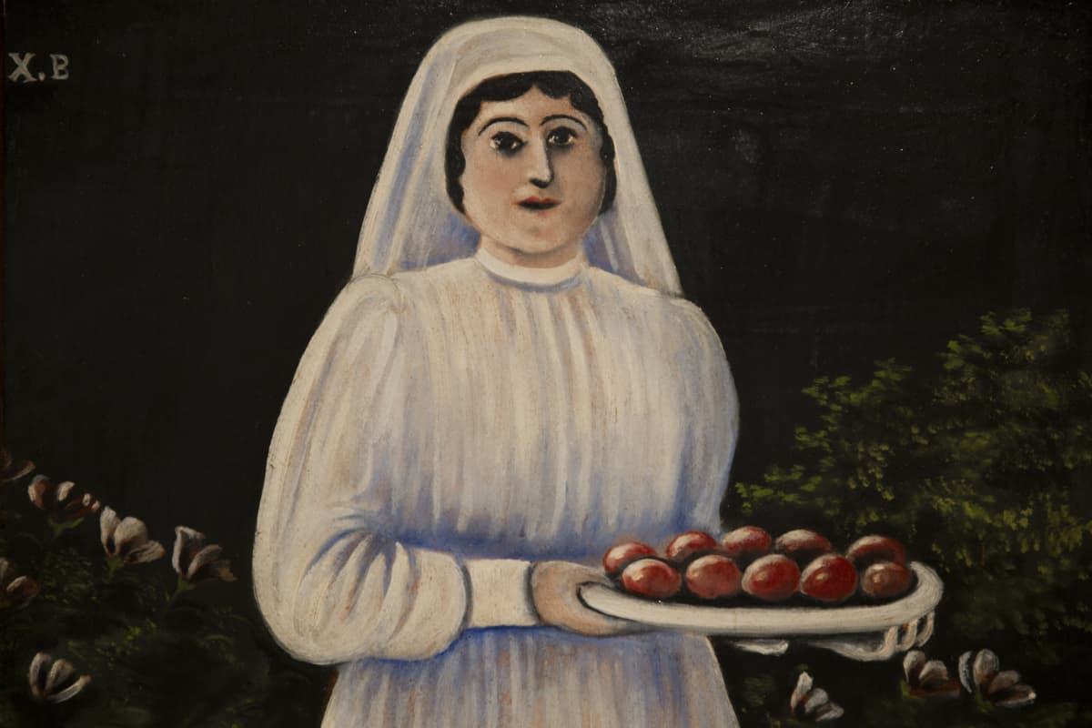 Niko Pirosmani, Nainen pääsiäismunien kanssa, Mikkelin museo