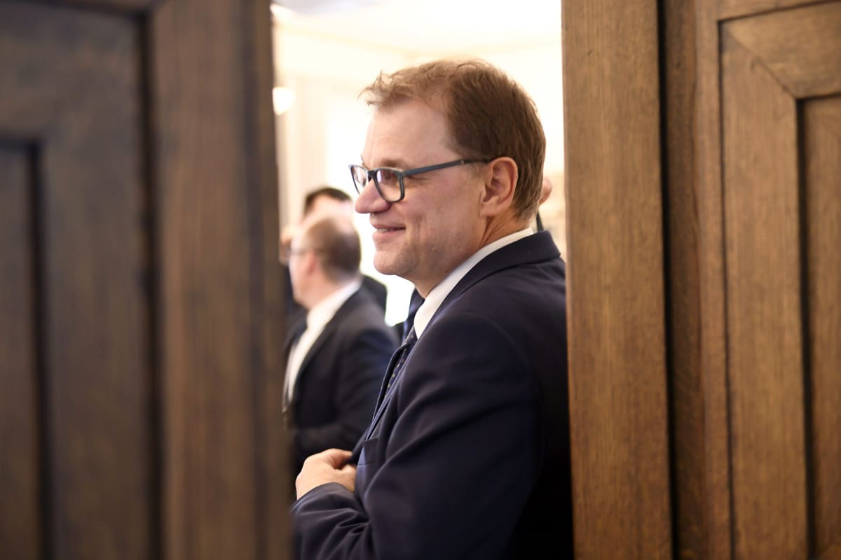 Juha Sipilä keskustan eduskuntaryhmän kokouksessa eduskunnassa Helsingissä 21. toukokuuta.