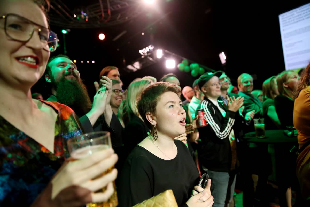Vihreitten vaalivalvojaiset.