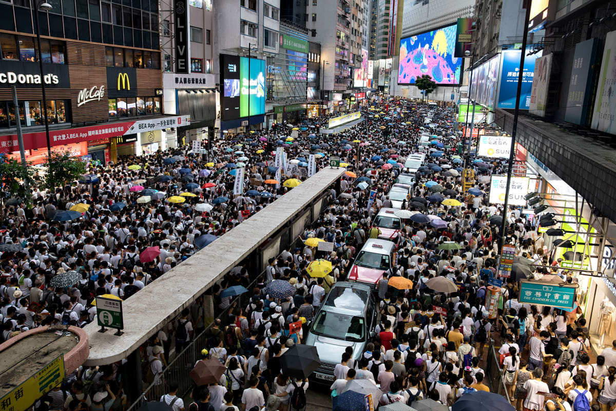 Mielenosoitus Hong Kongissa.
