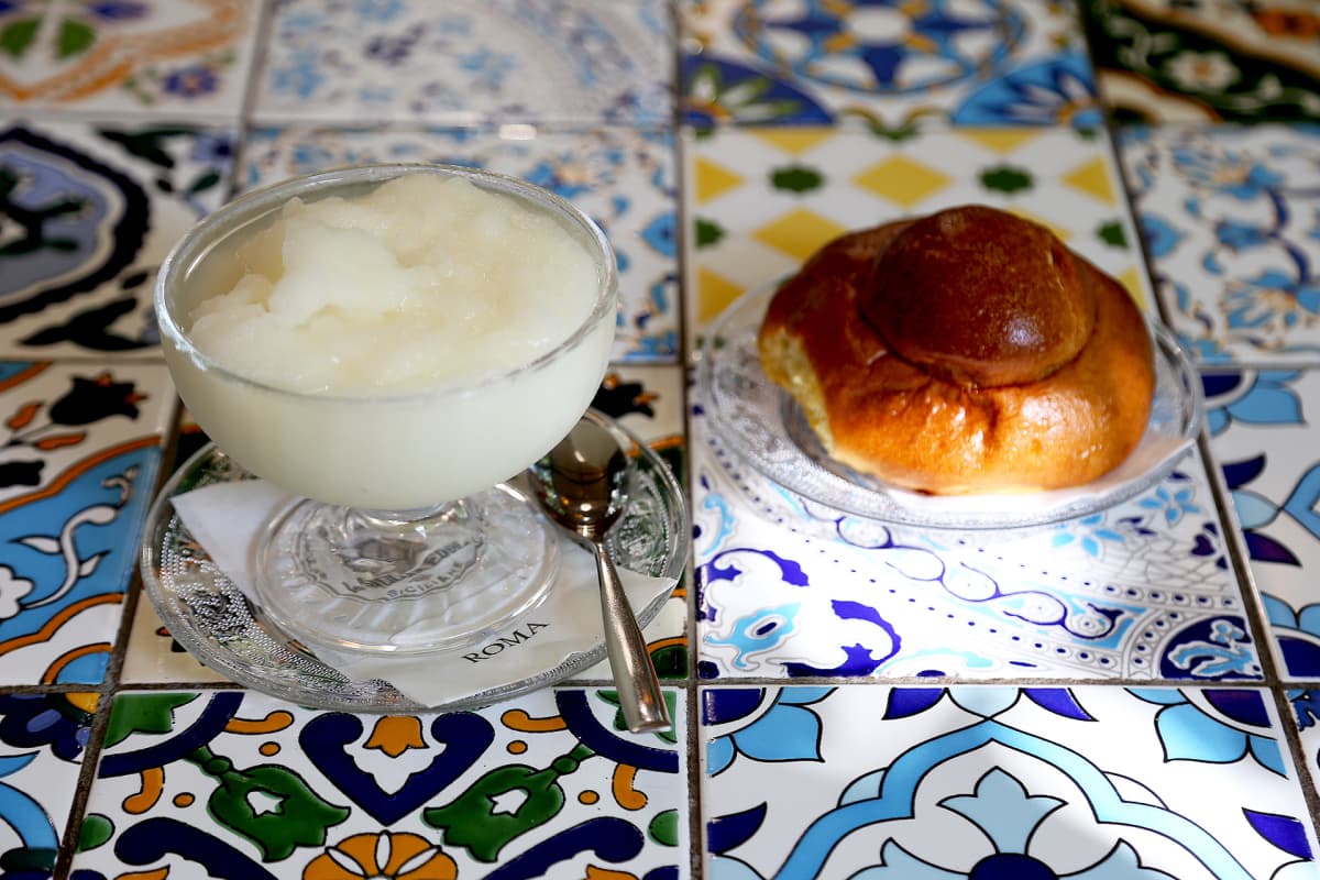 Sorbet Granita -jälkiruoka.