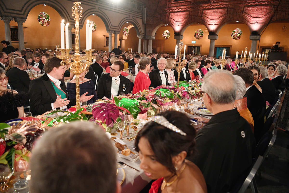 Nobel-juhla Tukholman kaupungintalossa joulukuussa 2018.