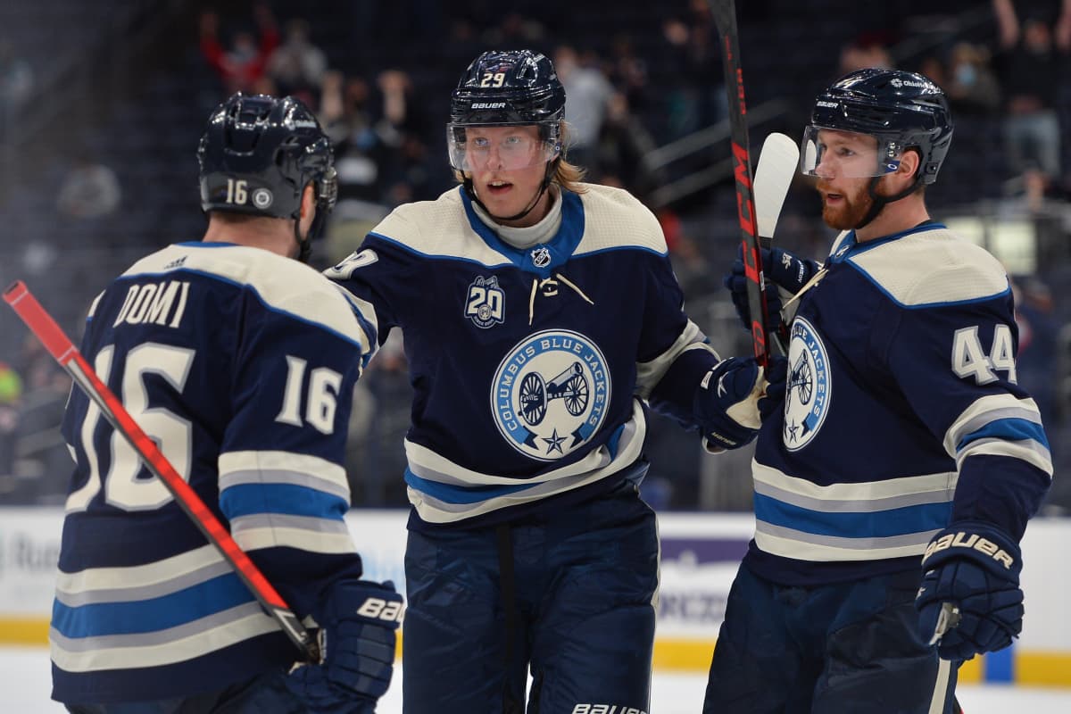 Patrik Laine, Max Domi and Vladislav Gavrikov