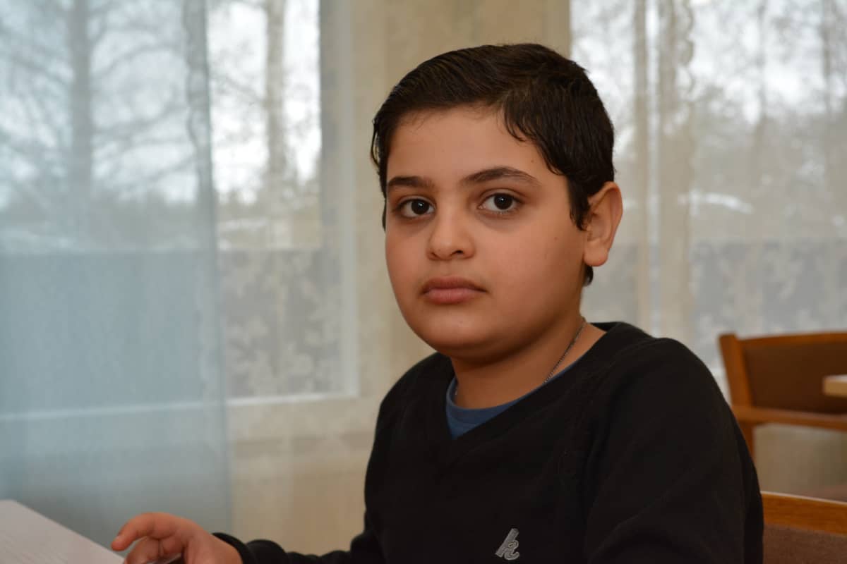 Turvapaikanhakijaperheen 13-vuotias poika Mohammed Rafid Jihad. Hän käy koulua Seinäjoella.