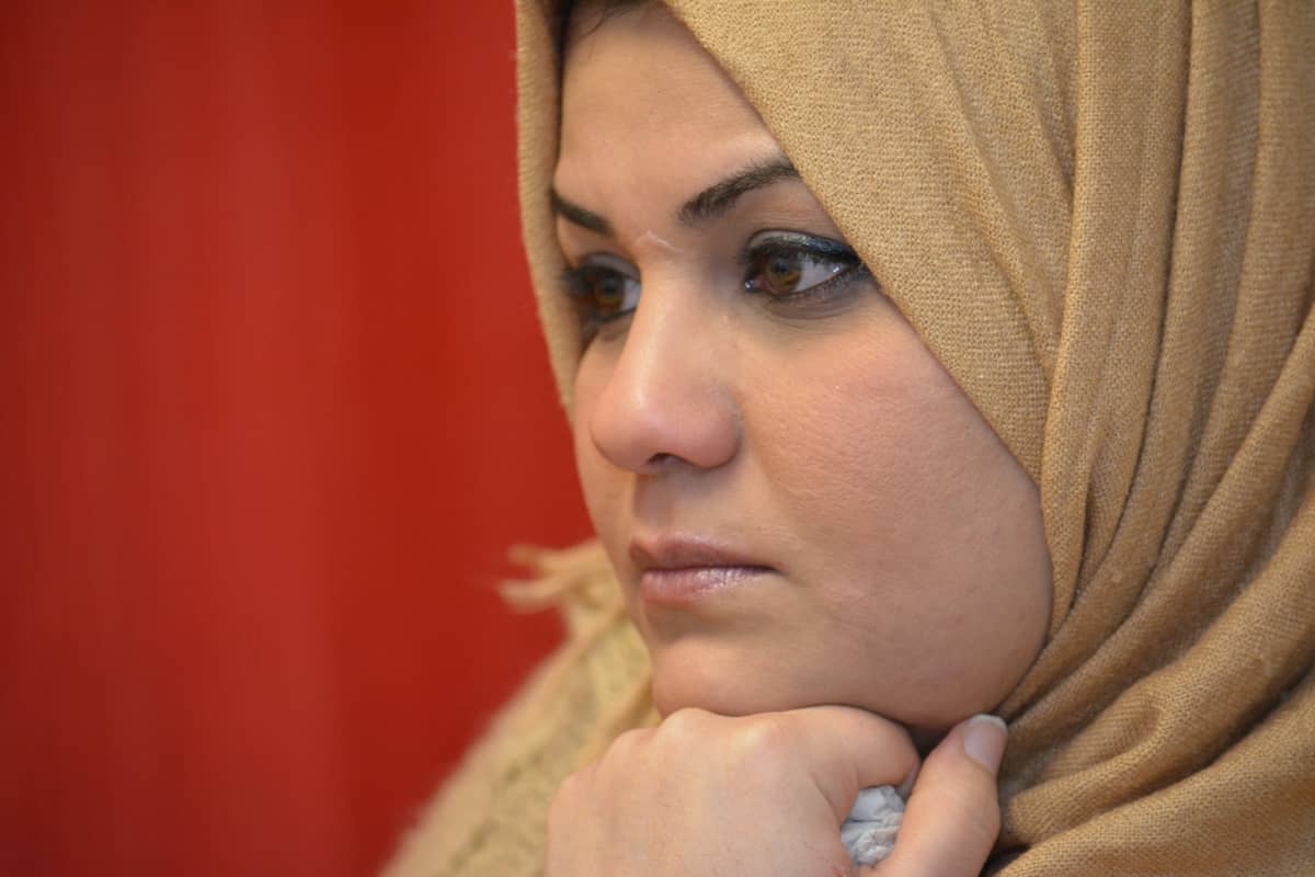 Aseel Kadhim Abdulhussein Al-Dulaimi Seinäjoen vastaanottokeskuksessa helmikuussa 2016.