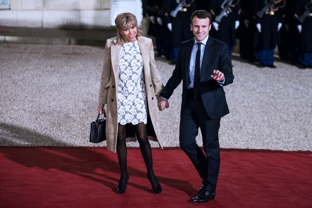 Emmanuel Macron ja Brigitte Trogneux.