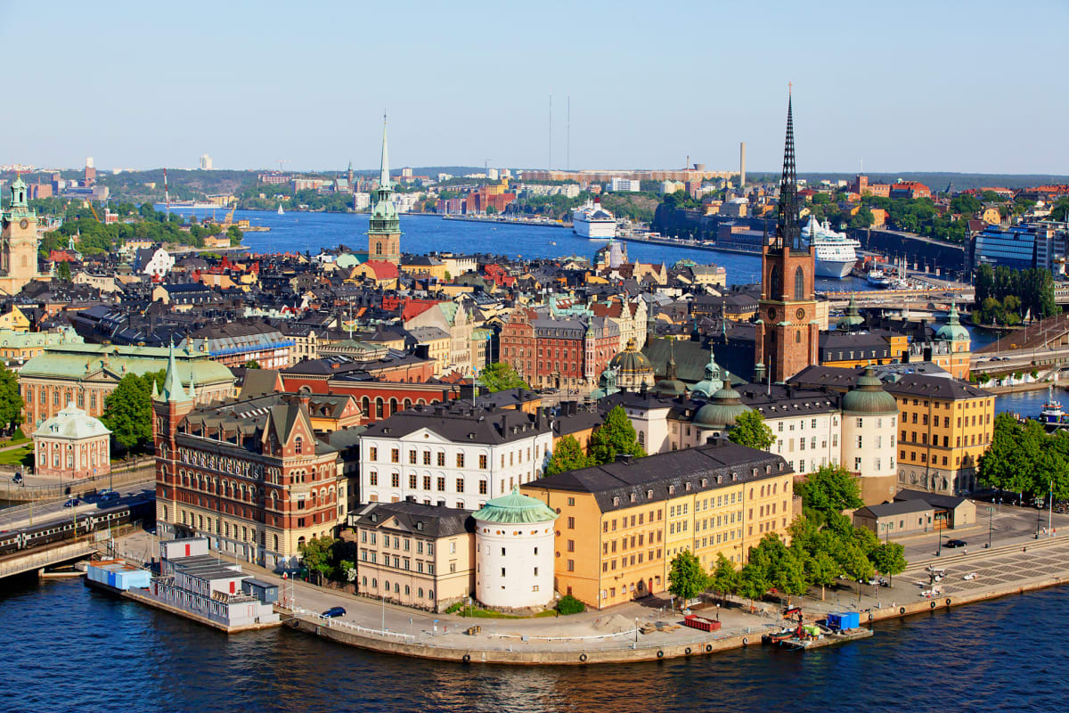 Tukholman vanha kaupunki ilmasta kuvattuna.