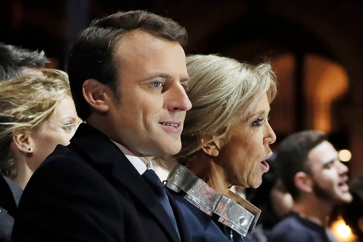 Emmanuel Macron ja Brigitte Trogneux.