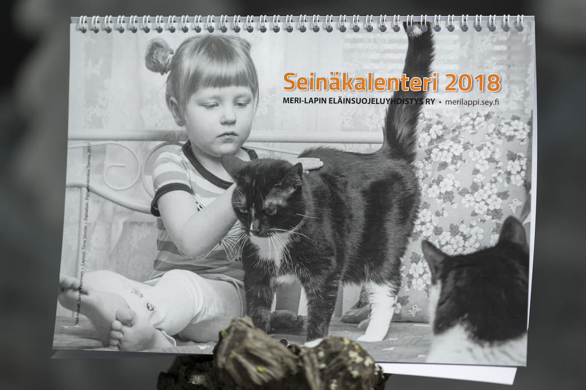 Meri-Lapin eläinsuojeluyhdistyksen seinäkalenteri 2018
