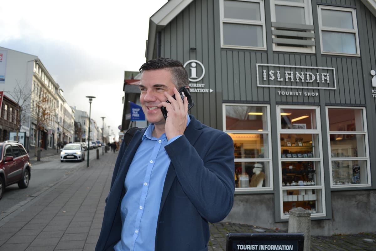 Itsenäisyyspuoluetta edustava Vestmannaeyjarin kunnanjohtaja Elliði Vignisson.