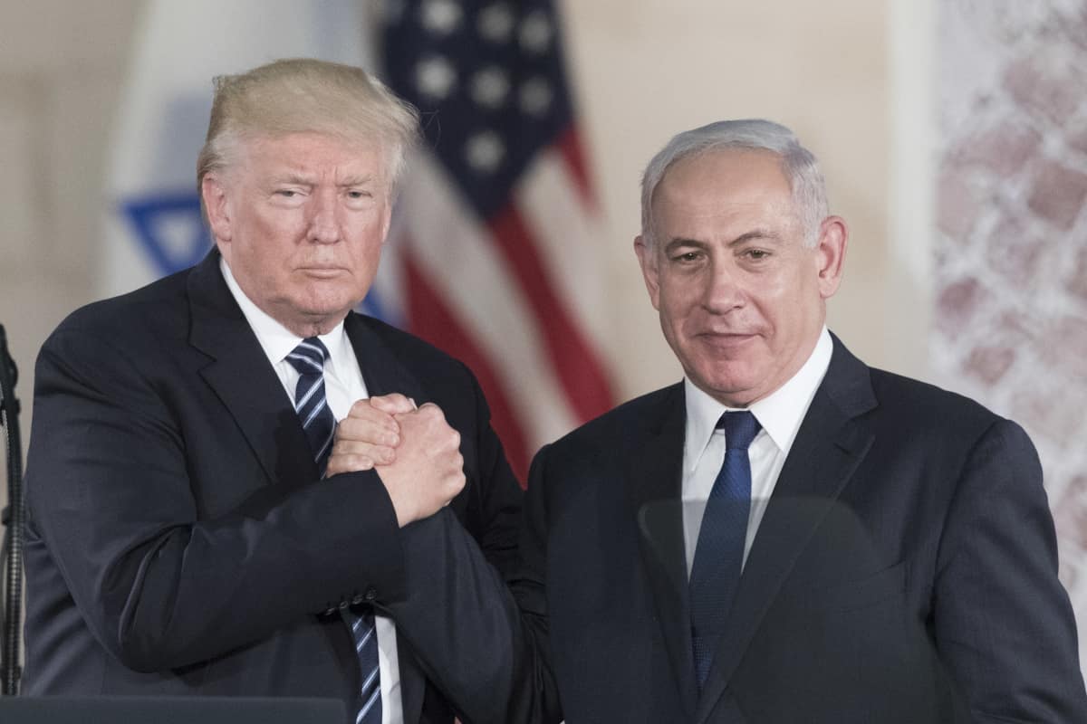 Yhdysvaltain presidentti Donald Trump ja Israelin pääministeri Benjamin Netanyahu