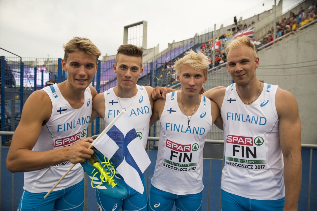 Willem Kajander, Oskari Lehtonen, Samuli Samuelsson och Aleksi Lehto, U23-EM 2017.