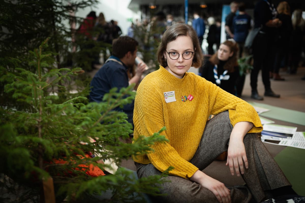 Sofia Savonen täyttää 34v. vuonna 2030, Nuorten ilmastokokous, Helsinki 2.3. 2019.