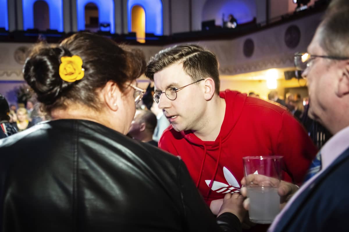 Eduskuntavaalit 2019. Perussuomalaisten vaalivalvojaiset. Sebastian Tynkkynen.